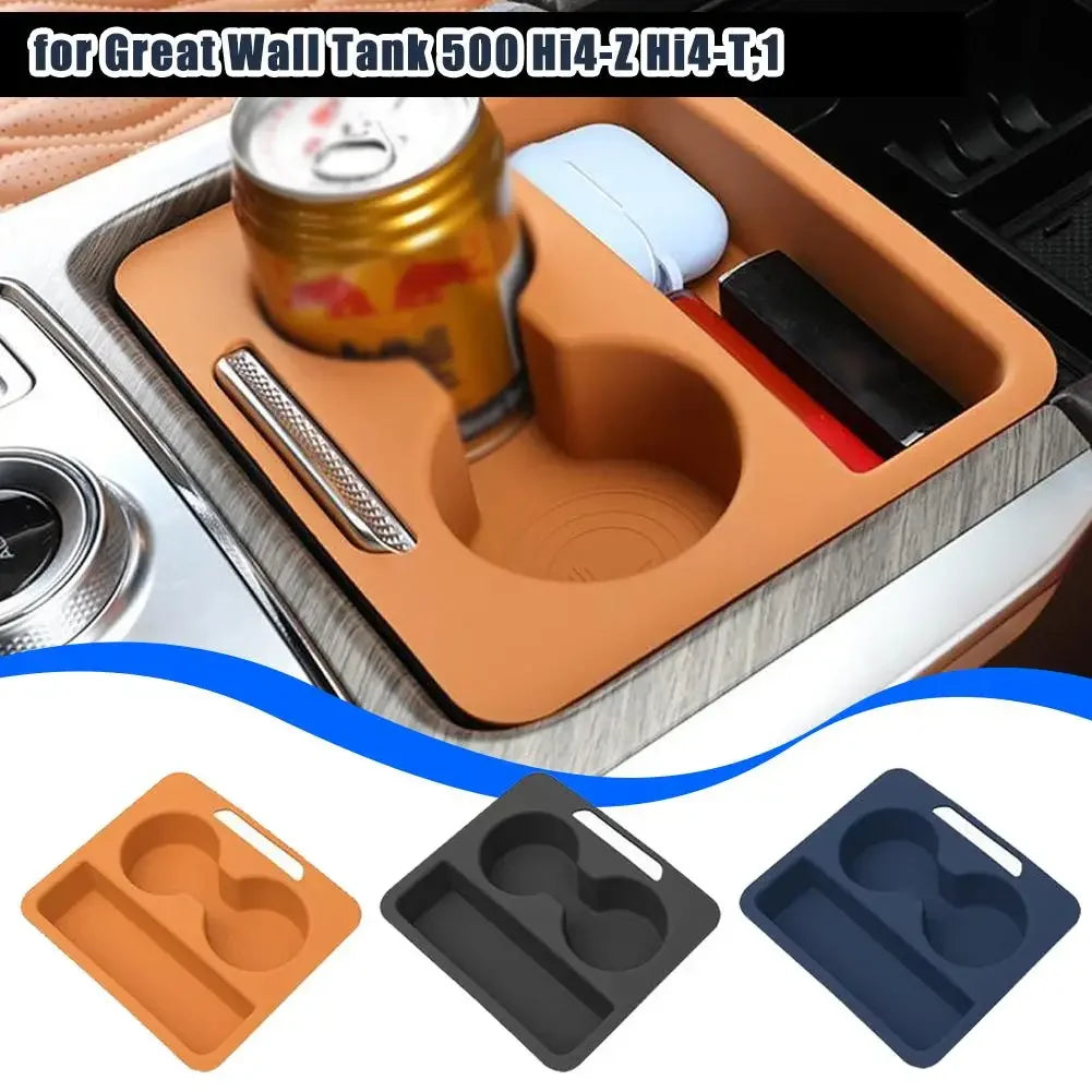 Car Central Control Push-pull Box Silicone Pad For Great Wall GWM Tank 500 Hi4-Z Hi4-T 2024-2025 Car Armrest Box Accessories Peaceful Pleasures Health and Wellness