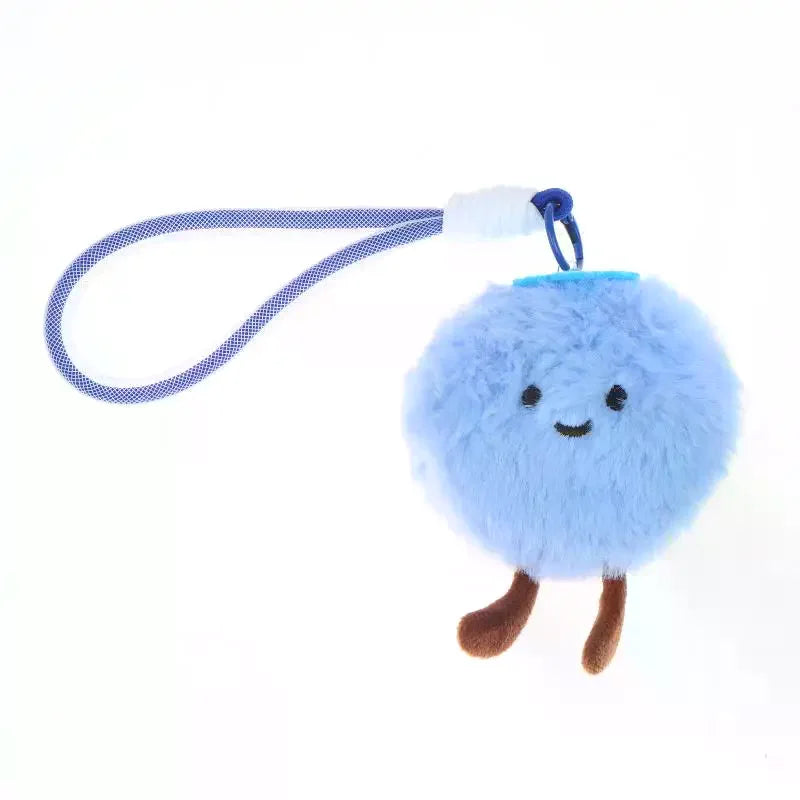 Fluffy Blueberry Plush Keychain – Cute Stuffed Bag Charm Pendant