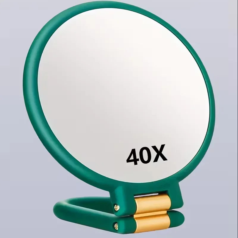 40X Magnifying Dual-Sided Makeup Mirror with Stand & Travel Case