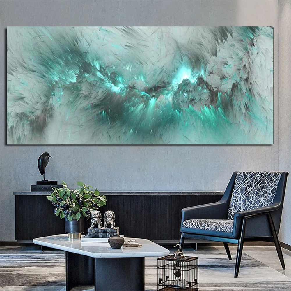 Grey Yellow Cloud Abstract Art Oil Painting Posters And Prints on Canvas Modern Art Independe Wall Picture For Living Room Decor Peaceful Pleasures Health and Wellness QP10215-G 40x80cm No Frame