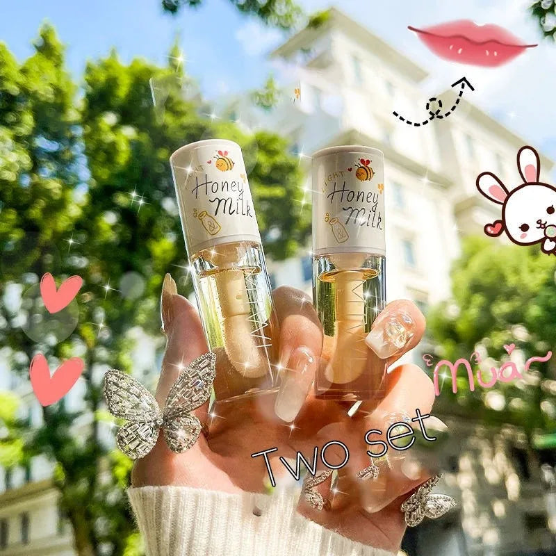 REAROYA White Peach Honey Lip Oil – Moisturizing Lip Gloss