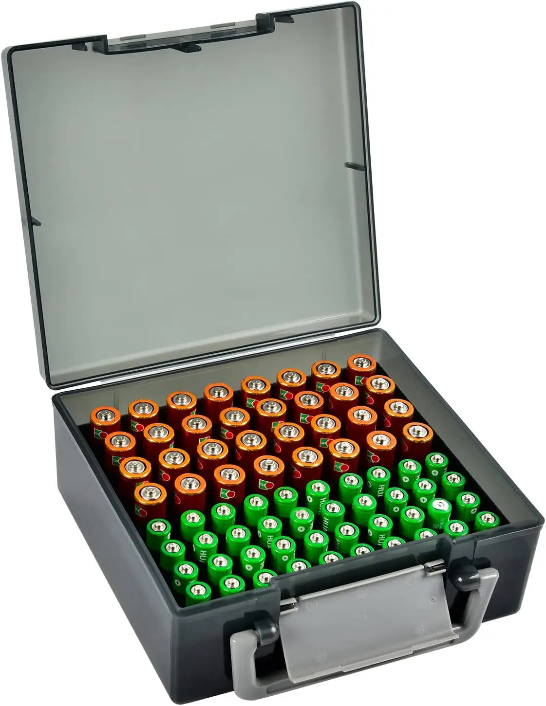 Battery Organizer Case – Holds 72 AA & AAA Batteries