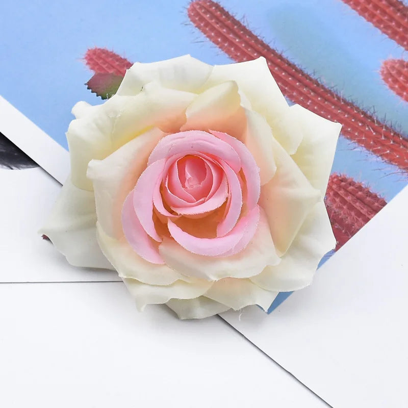 Artificial Silk Rose Flower Heads 5/10 Pcs – Wedding & Decor