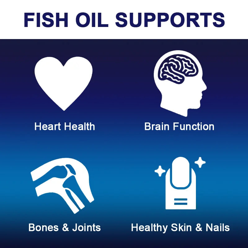 Omega 3 Fish Oil Capsules – Heart, Brain & Immune Support Dietary Supplement Peaceful Pleasures Health and Wellness