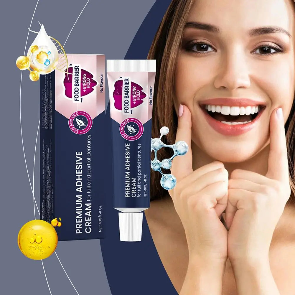Strong Hold Denture Adhesive Cream – All-Day Secure Fit 40g