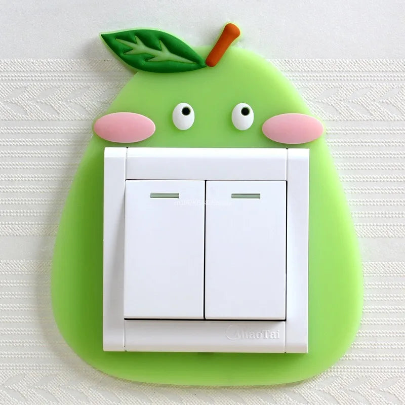 1pcs Children Bedroom Switch Stickers Home Decoration Luminous Silicone Switch Covers Kawaii Cartoon Animals Switch 3D Stickers Peaceful Pleasures Health and Wellness