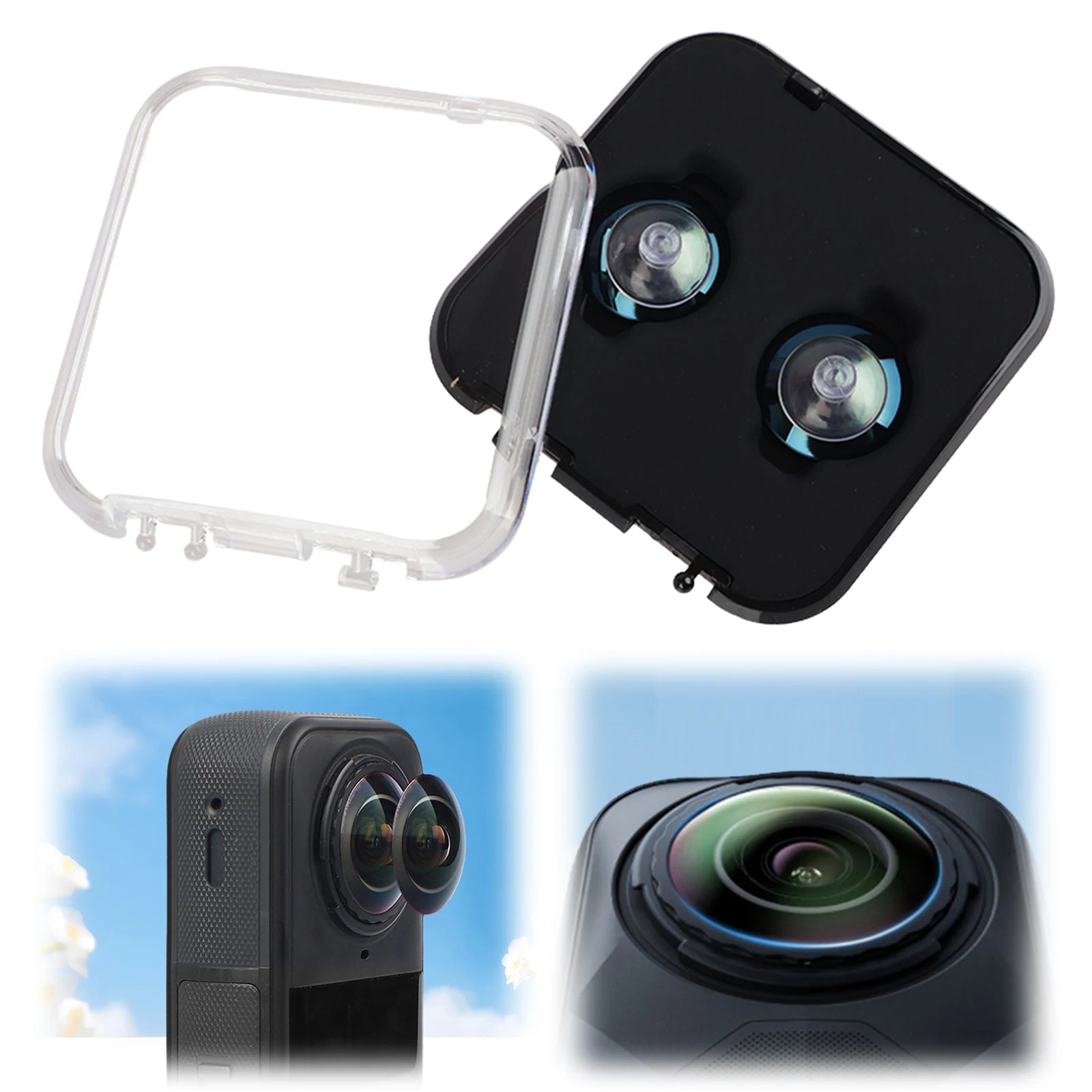 For Insta360 X5 Replaceable Lens Kit 2Pcs Original Optical Lens Replacement with Removal Tool Compatible with Insta360 X5 Camera Peaceful Pleasures Health and Wellness
