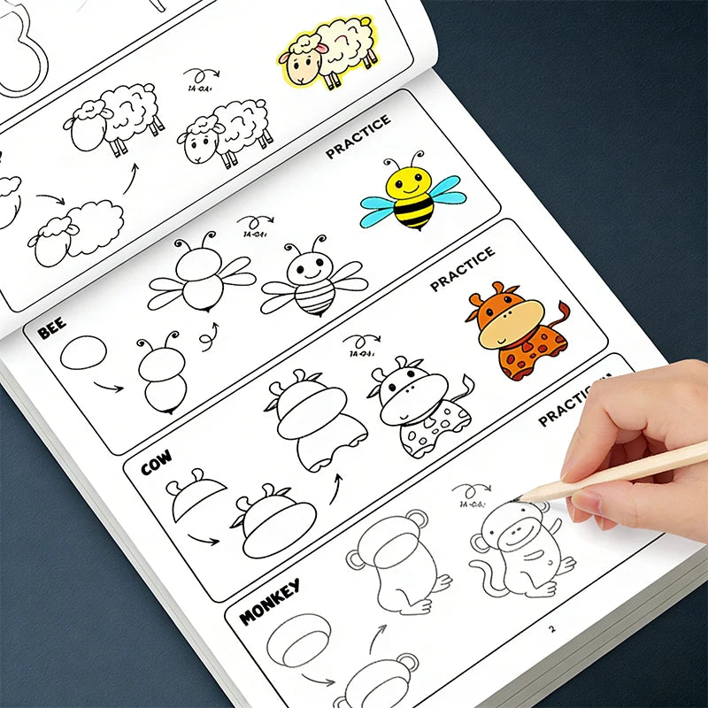 Children's Drawing Tutorial Book Easy Step-by-step Guide Suitable