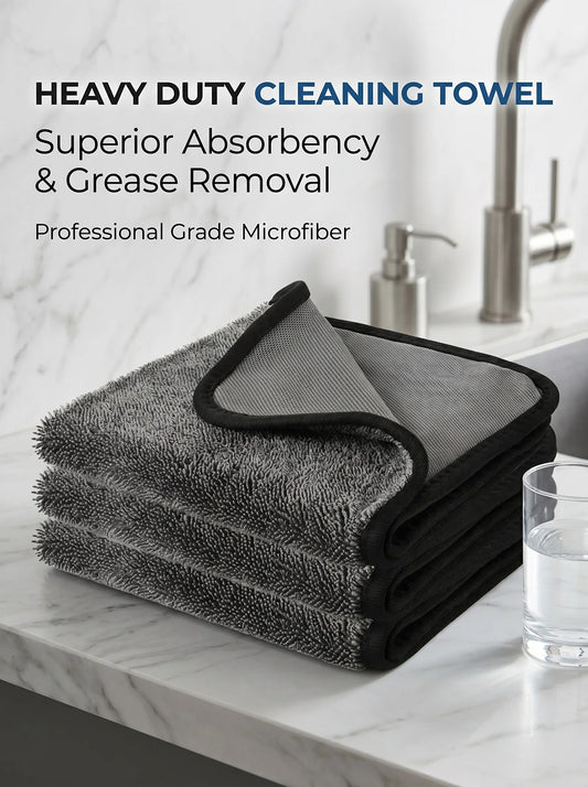 Kitchen Cleaning Towel Double-Sided Ultra Absorbent Lint-Free Oil Stain Remover Reusable Dish Cloth for Countertop Glass Peaceful Pleasures Health and Wellness