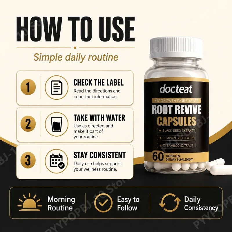 Root Revive Hair Capsules | Biotin, Black Seed & Bamboo – 60ct