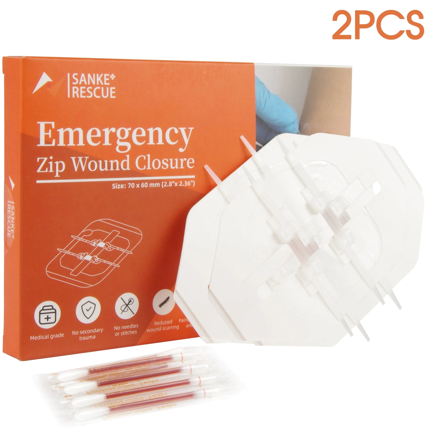 Zipper Band-aid Painless Wound Closure Device Suture-free Wound Dressing Patches Zip Suture Reducer Band Aid Peaceful Pleasures Health and Wellness 2Pcs In Box
