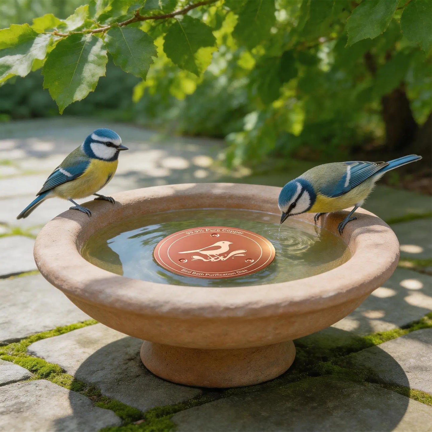 Copper Bird Bath Purification Disk | Garden Water Cleaner