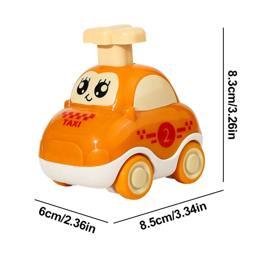 Baby Car Toy Inertia Cartoon Animal Engineering Vehicle Press Go Cartoon Truck Toys Pull Back Cars Toys for 1 2 3 Year Boys Gift Peaceful Pleasures Health and Wellness Orange