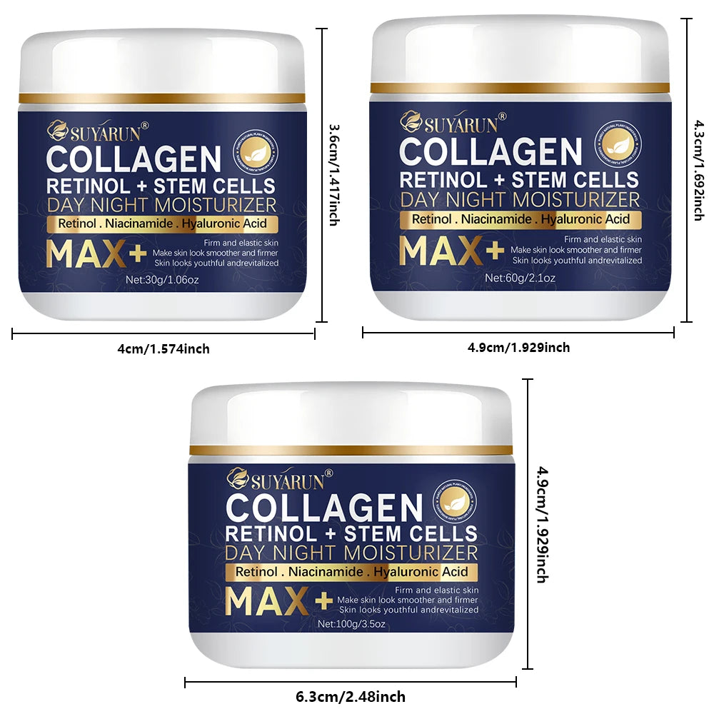 SUYARUN Anti-Aging Retinol Collagen Stem Cell Face Cream - Firming Hydrating Moisturizer Reduces Wrinkles & Fine Lines, All Skin Peaceful Pleasures Health and Wellness