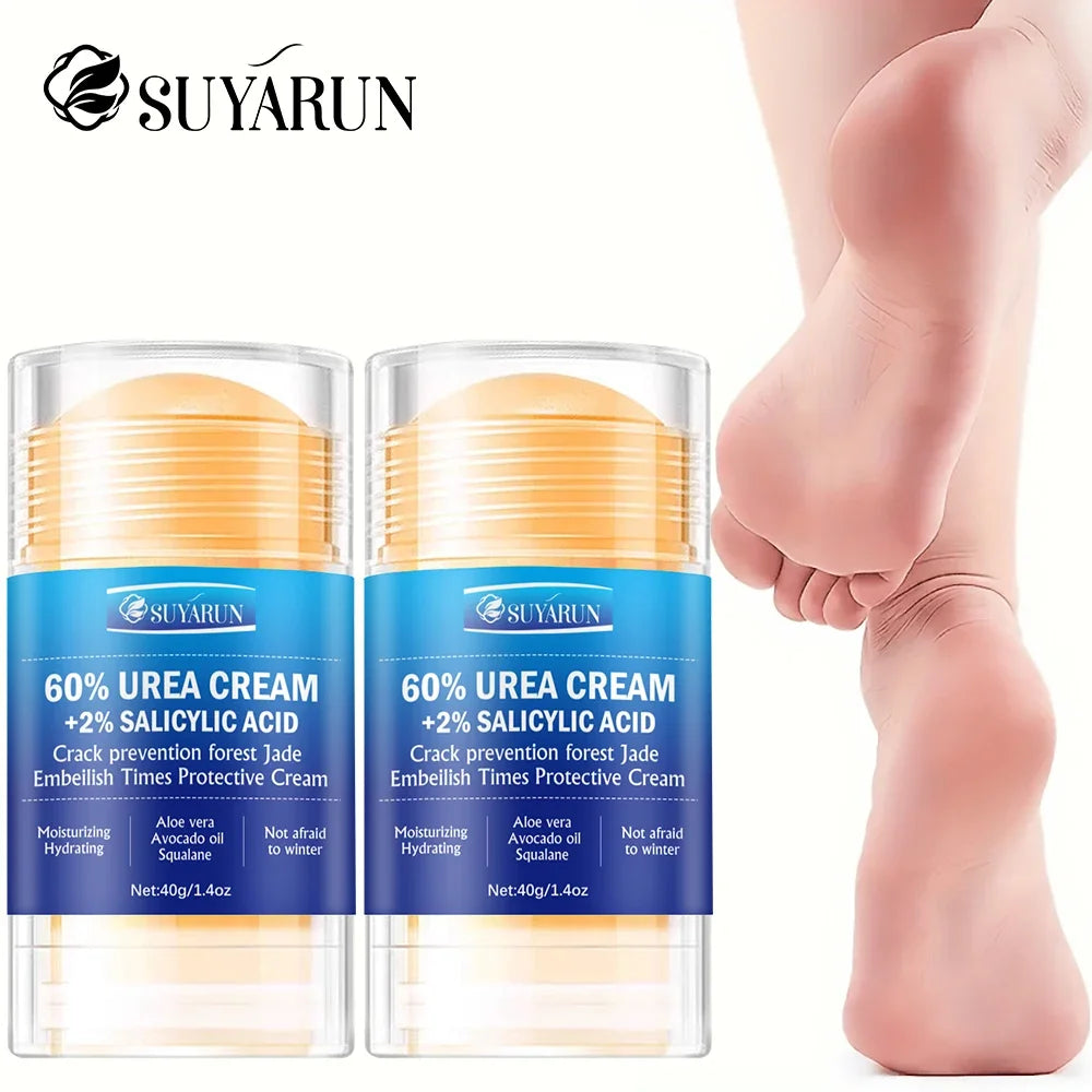 SUYARUN 60% Urea Foot Care Cream Stick - Intensive Cracked Heel Repair, Callus Remover for Dry Feet - Fast Absorbing Foot skin. Peaceful Pleasures Health and Wellness