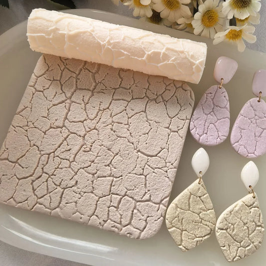Polymer Clay Irregular Cracks Texture Roller | Pottery Stamps for Polymer Clay Earrings, Jewelry & Embossing Peaceful Pleasures Health and Wellness