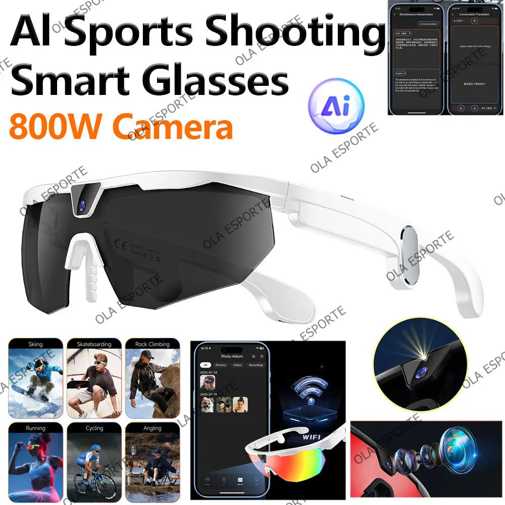 4K AI Smart Cycling Glasses | Camera, BT & AI Translation