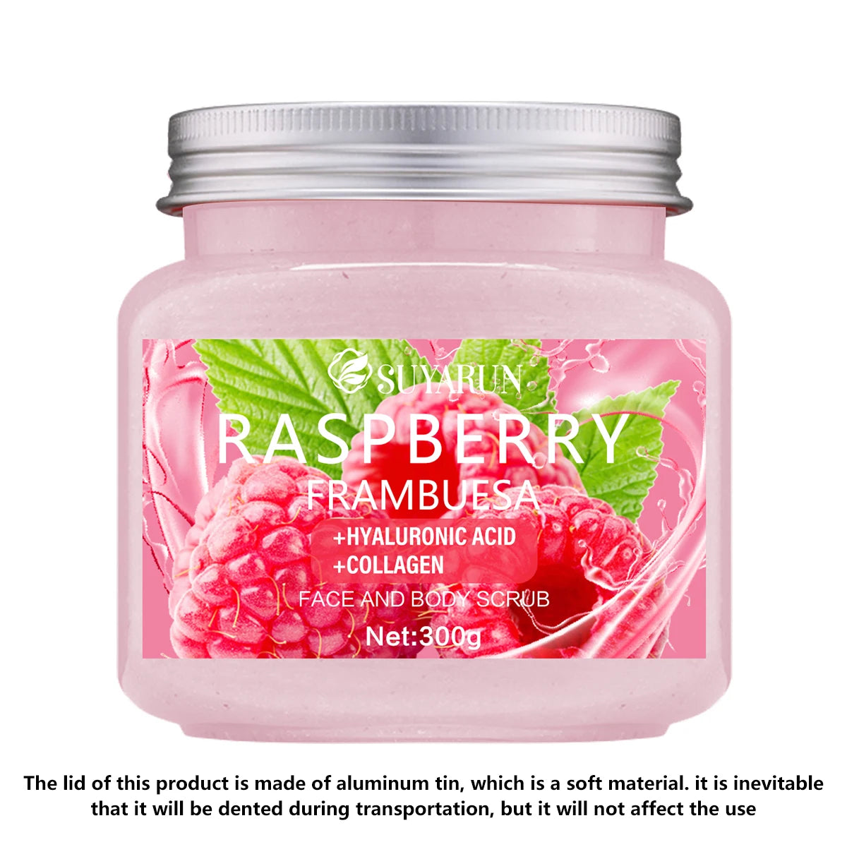 SUYARUN Natural Exfoliating Body Scrub - Raspberry/Aloe/Coconut, Moisturizing Dead Skin Removal, 3 Flavor for Smooth Skin. Peaceful Pleasures Health and Wellness 300g 1