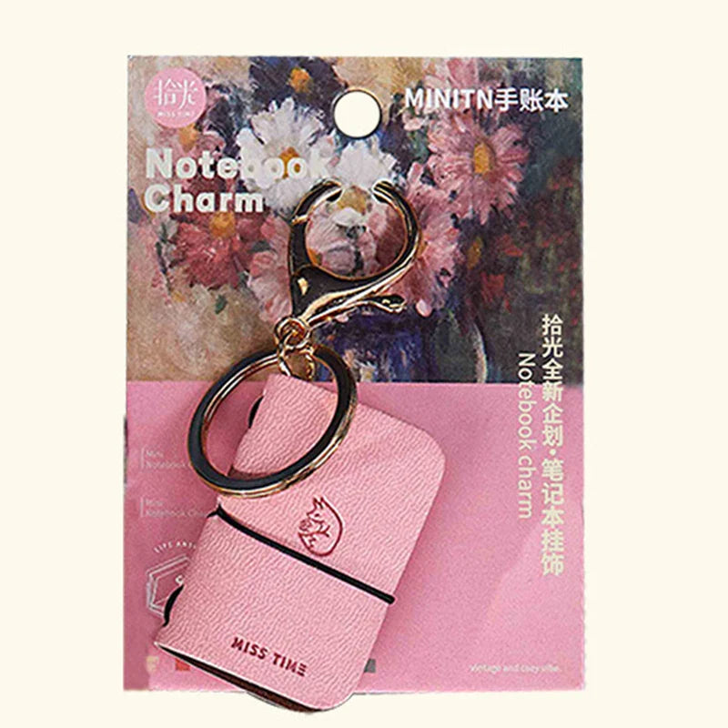 PU Leather Mini Notebook Keychain – Portable Diary Backpack Charm