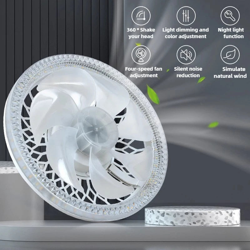 Lamp Fan With Remote Control Ceiling Light Vatilator Charging Fans Household All-in-one Living Room Lighting Indoor Ceiling Fan Peaceful Pleasures Health and Wellness