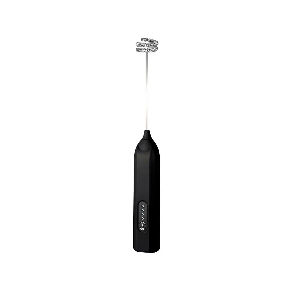 Mini Milk Frother USB Rechargeable Handheld Automatic Rotary Milk Foam Maker for Coffee Latte Cappuccino Maker Electric Blender Peaceful Pleasures Health and Wellness Black