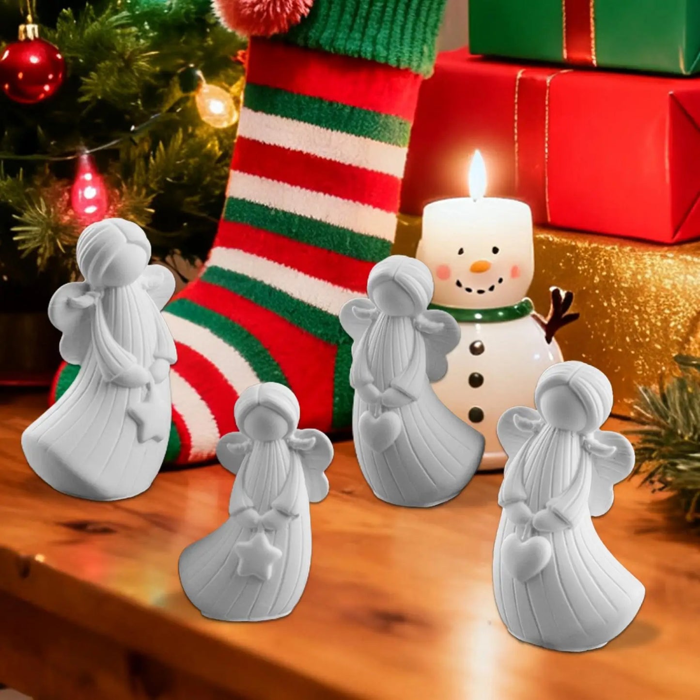 Angel Molds For Resin 4 Pieces Non-Stick Easy-Release Moulds Angel Candle Soap Mold For Wedding Party Dinner Table Centerpiece Peaceful Pleasures Health and Wellness