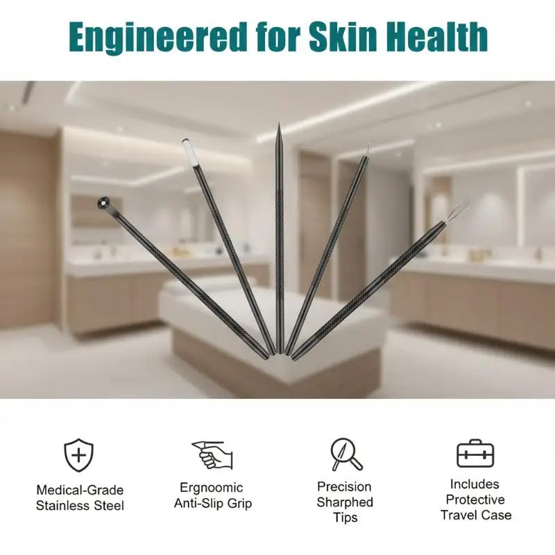 6-Piece Blackhead Comedone Extractor Kit | Home Spa Tool