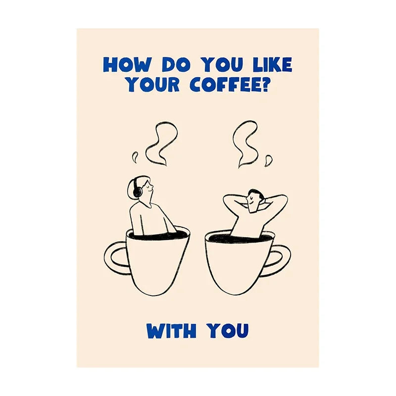Funny Coffee Diver Canvas Wall Art | Kitchen Decor Print
