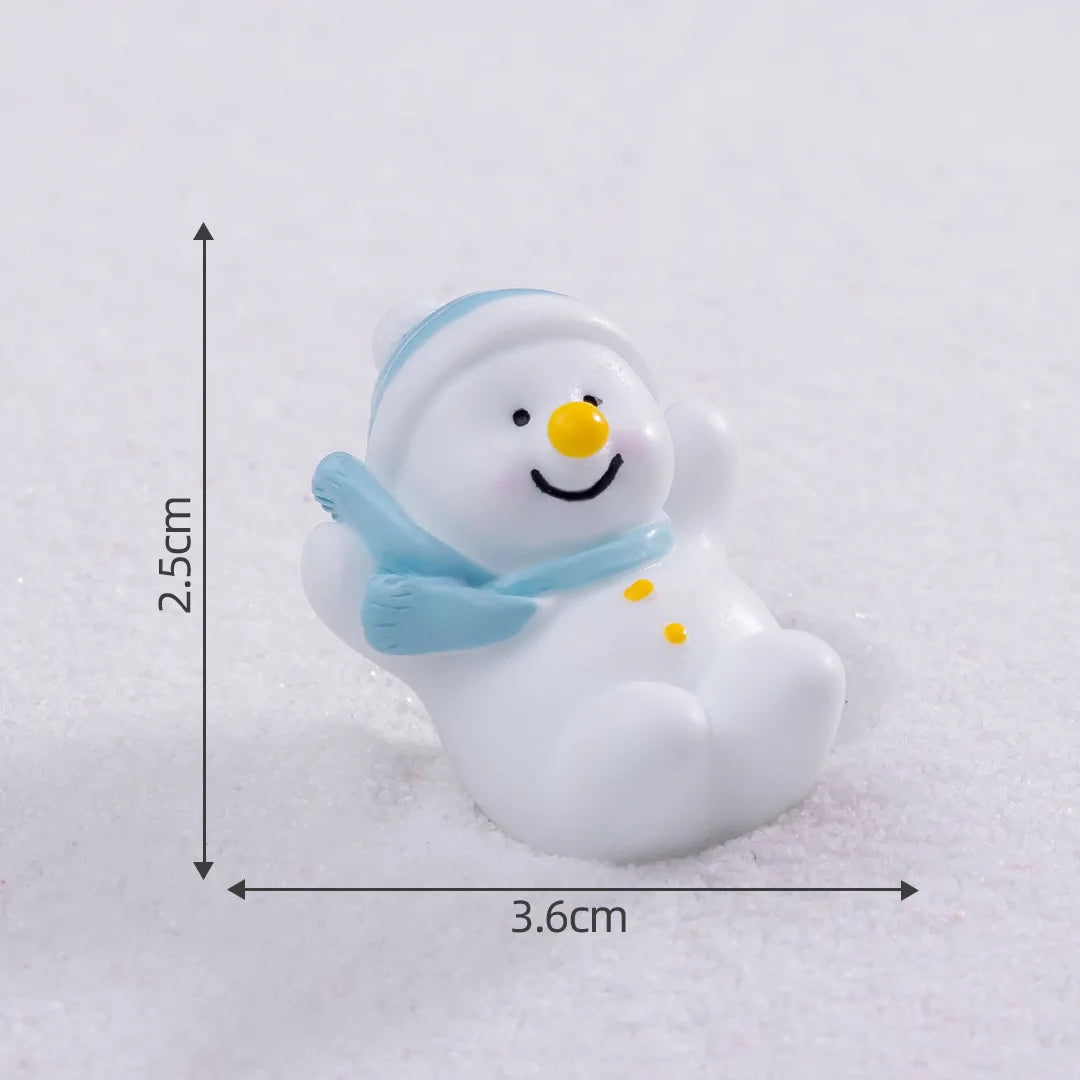 Mini Christmas Snowman Figurine Cartoon Snow Man Doll Miniature Snowman Statue Desktop Micro Landscape Accessories Home Decor Peaceful Pleasures Health and Wellness 6