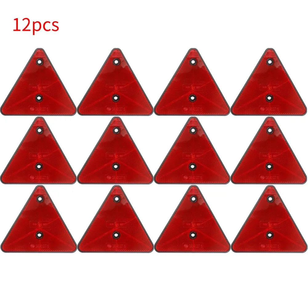Red Triangle Reflectors for Enhanced Vehicle Safety Peaceful Pleasures Health and Wellness 12pcs