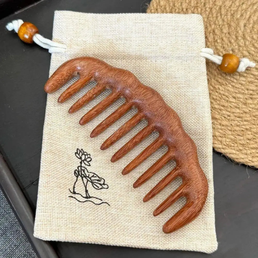 Lacquer Free Gold Wire Sandalwood Massage Comb Scalp Multi Tooth Cloud Comb Carry You Fine Tooth Hair Comb Meridian Comb Natural Peaceful Pleasures Health and Wellness