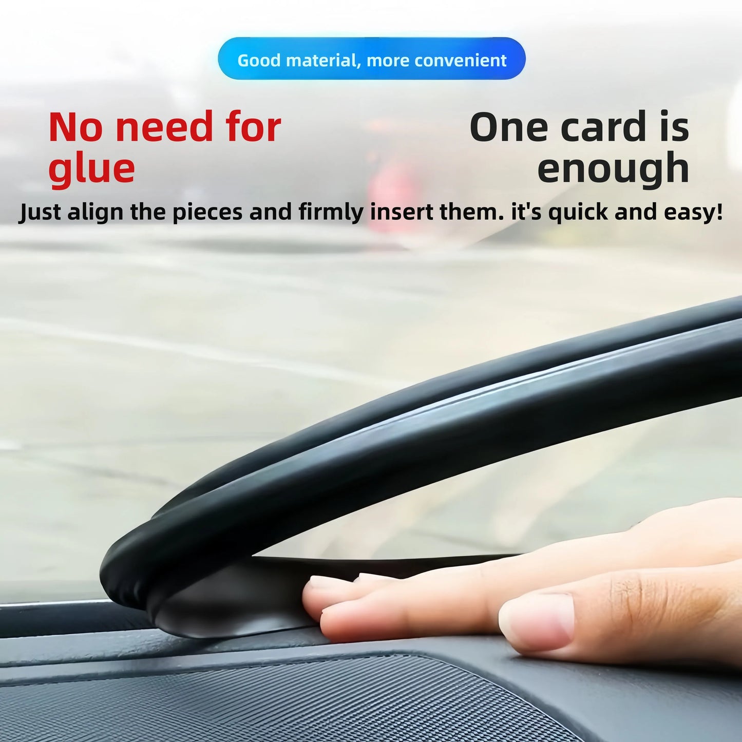 1.6m Car Dashboard Windshield Rubber Sealing Strip | Noise Insulation