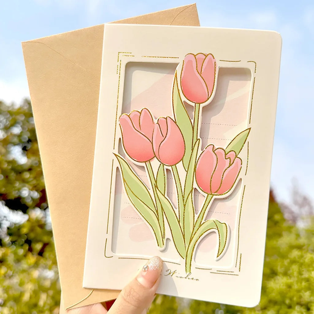 3D Dried Flower Standing Greeting Card | DIY Personalized Gift