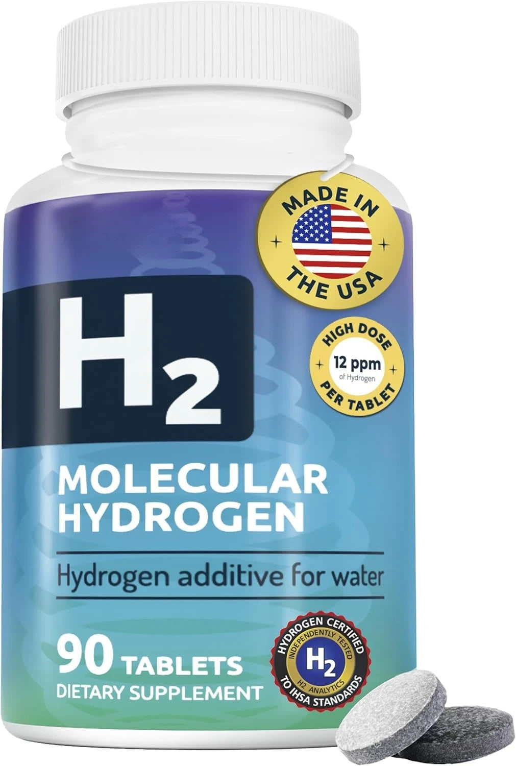 Hydrogen Water Tablets with Magnesium 12 PPM H2 | 90 ct
