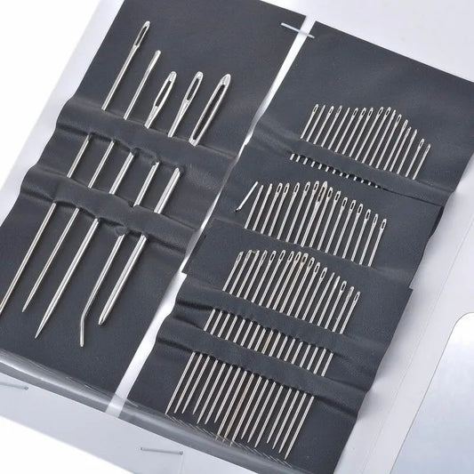 55-Piece Big Eye Stainless Steel Hand Sewing Needles Set Sewing Needles Set Peaceful Pleasures Health and Wellness