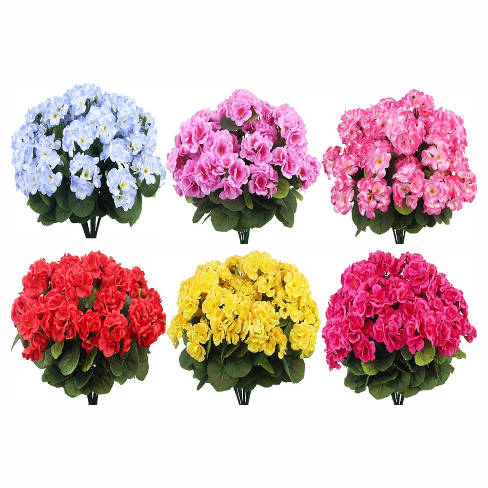 Artificial Silk Begonia Flower | Realistic Geranium Home Decor