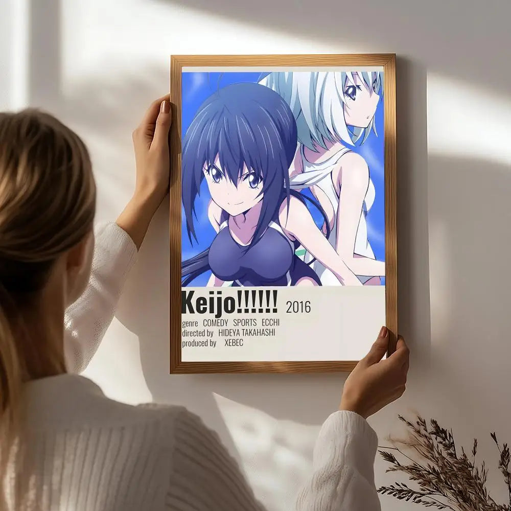 Anime K-Keijo!!!!!!!! HD Wall Poster – Self-Adhesive Waterproof Anime Wall Poster Peaceful Pleasures Health and Wellness White3 15X20cmNoframe