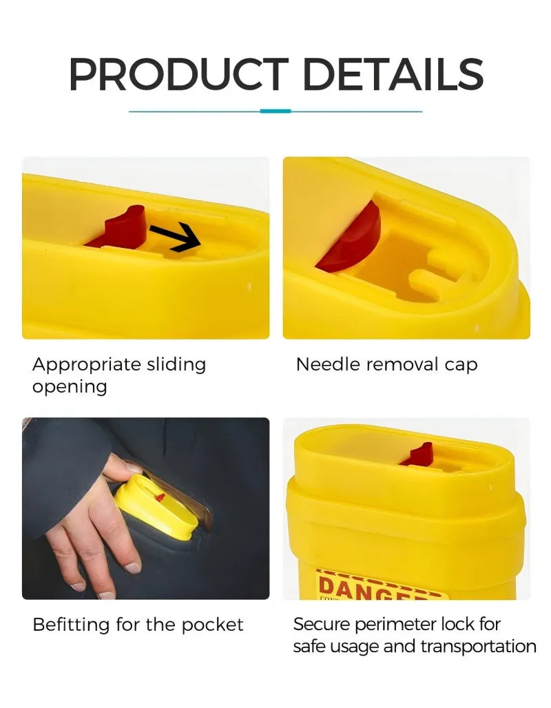 0.2L Red Sharps Container | Puncture-Resistant Needle Disposal Bin