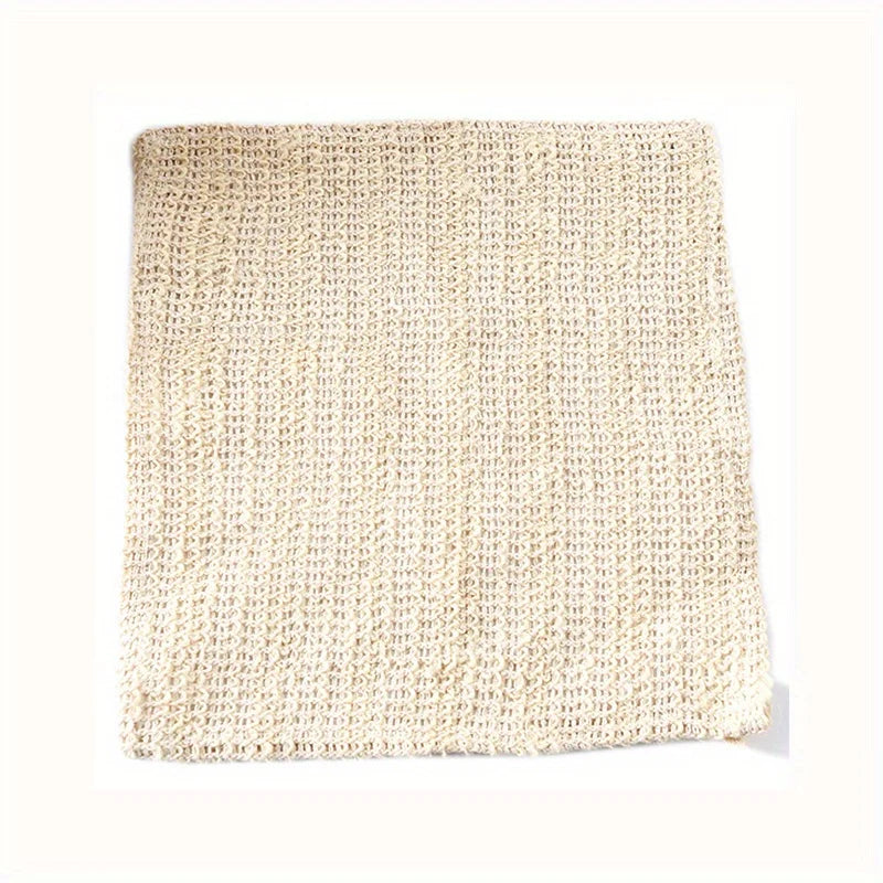 Cotton and Linen Towel Cloth Exfoliating Scrub Strip, Facial Cleansing Towel, Bath Massage Towel, Exfoliating Bath Towel, Foaming Square Towel Peaceful Pleasures Health and Wellness 1 Pc
