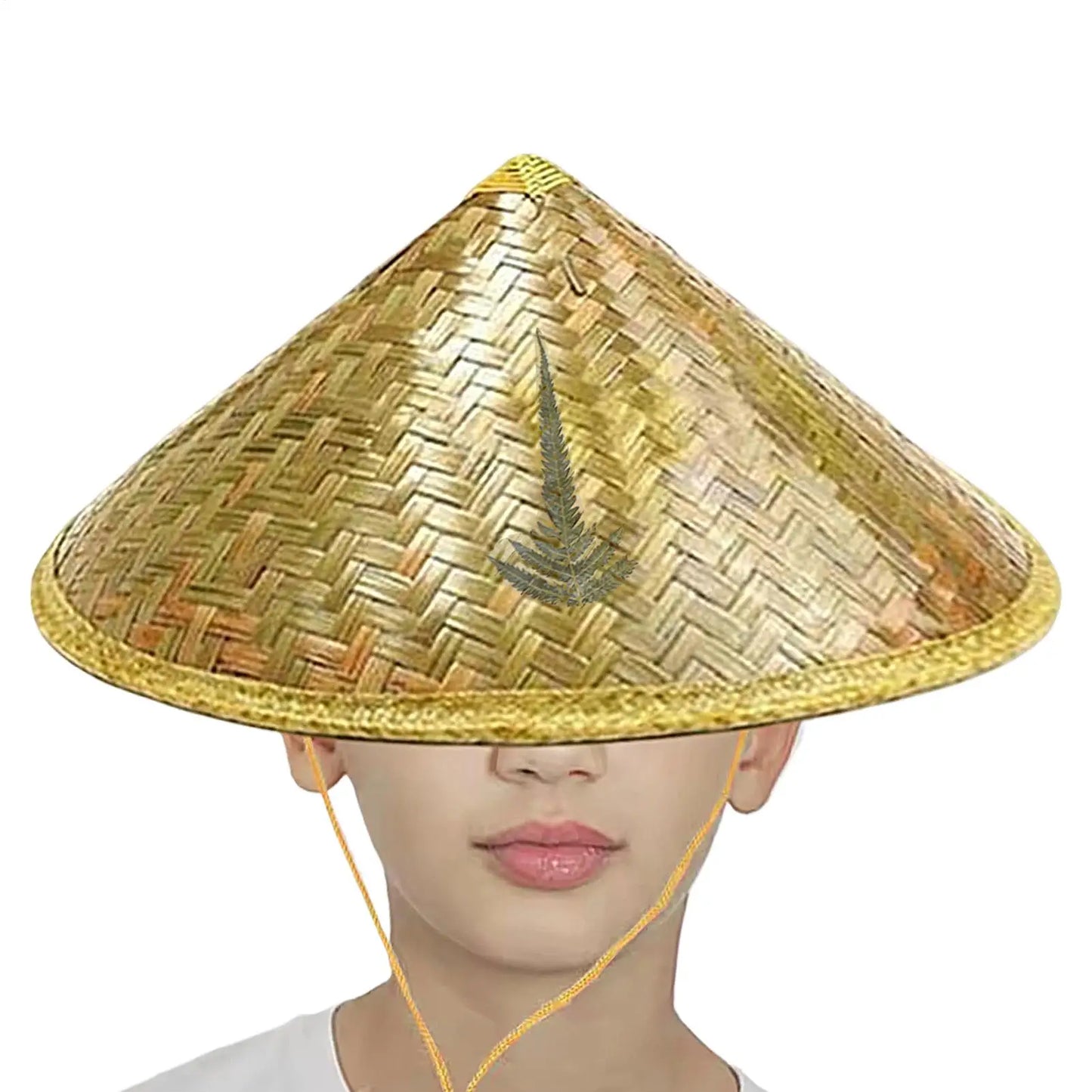 Handwoven Chinese Conical Straw Hat – Unisex Bamboo Sun Cap