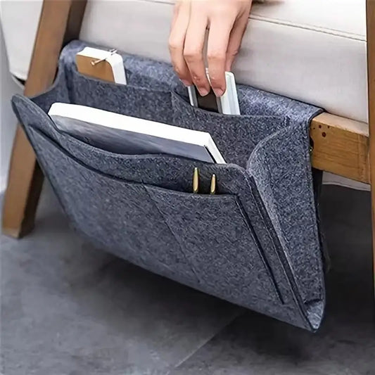 Felt Bedside Hanging Organizer | Multi-Pocket Bed Storage Caddy Bedside Storage Organizer Peaceful Pleasures Health and Wellness