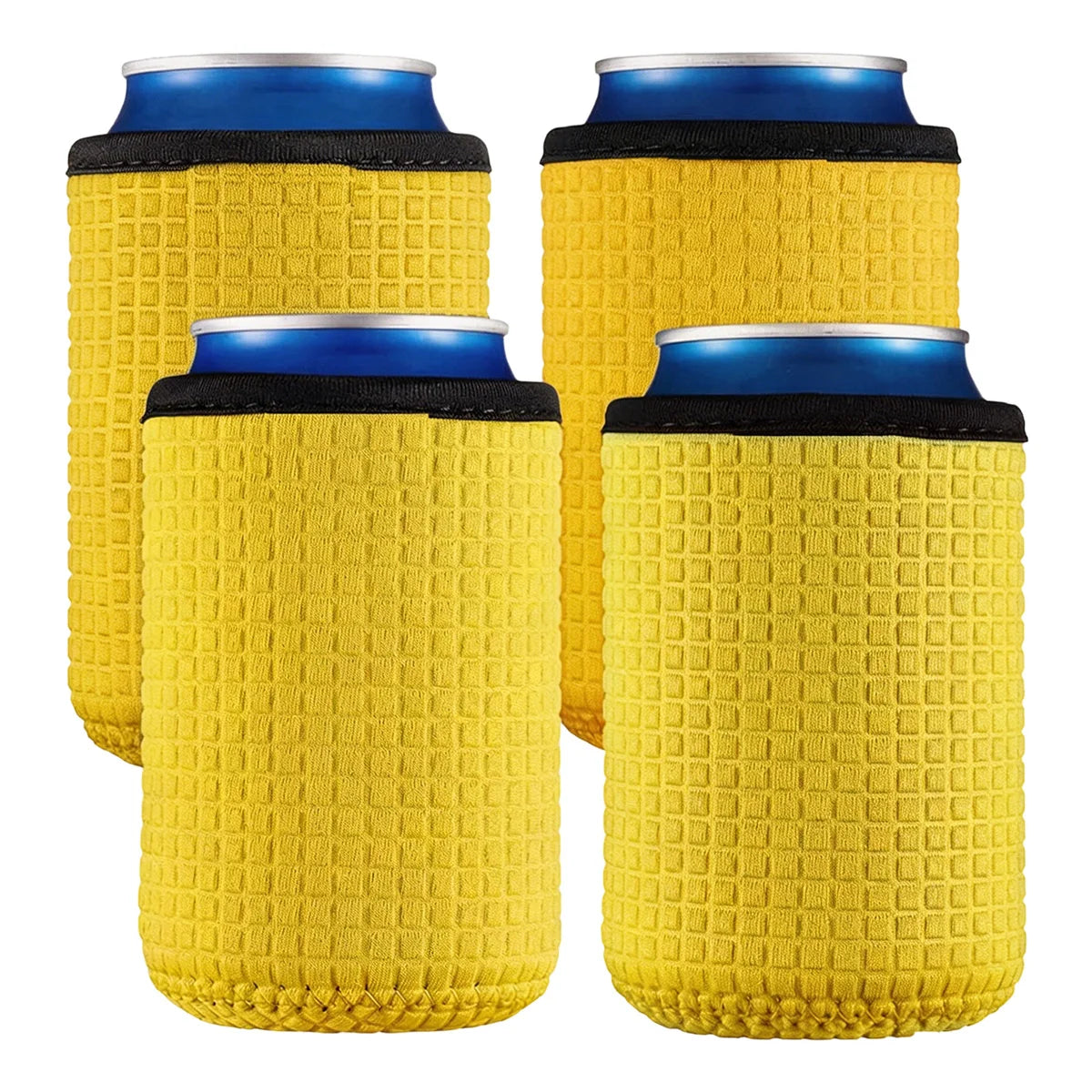 4 Pack 300ml/10oz Beer Bottle Insulator Sleeves, Insulated Reusable Cup Covers for Cans and Bottles, Drink Cooler Sleeve Set Peaceful Pleasures Health and Wellness Lemon yellow