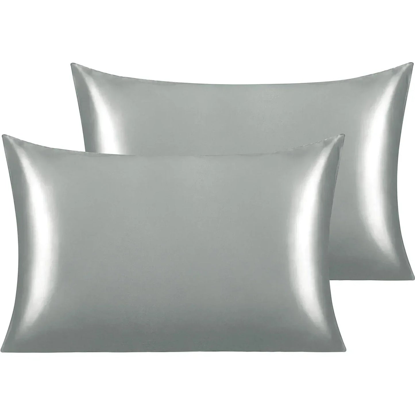 Set of 2/4pc Silky Stain Pillowcase Silky Pillowcase Natural Silk Pillowcase Standard Queen Size Mulberry Silk Pillow Case Peaceful Pleasures Health and Wellness Grey 51x76cm 4pcs