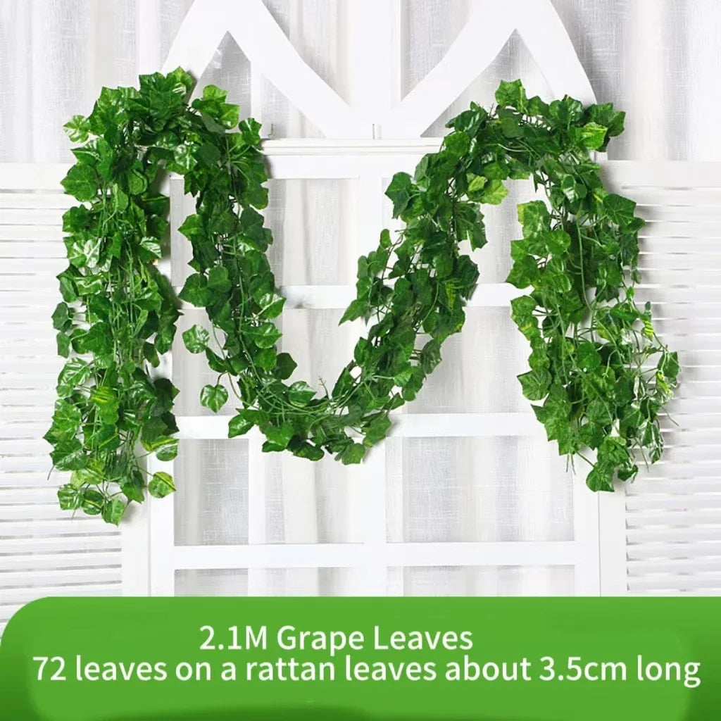 2.1M Artificial Ivy Vine Wreath | Silk Wall Hanging Decor