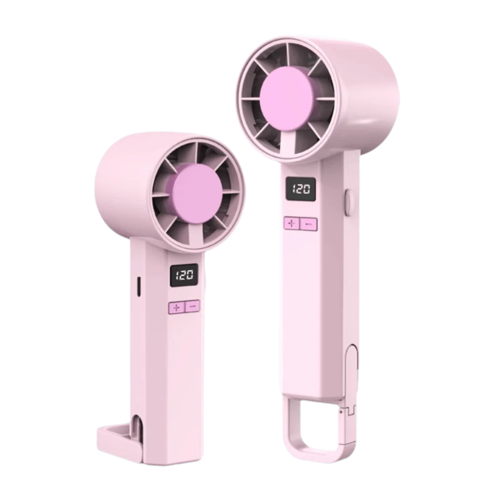 Portable USB Mini Electric Hand Fan with Digital Display