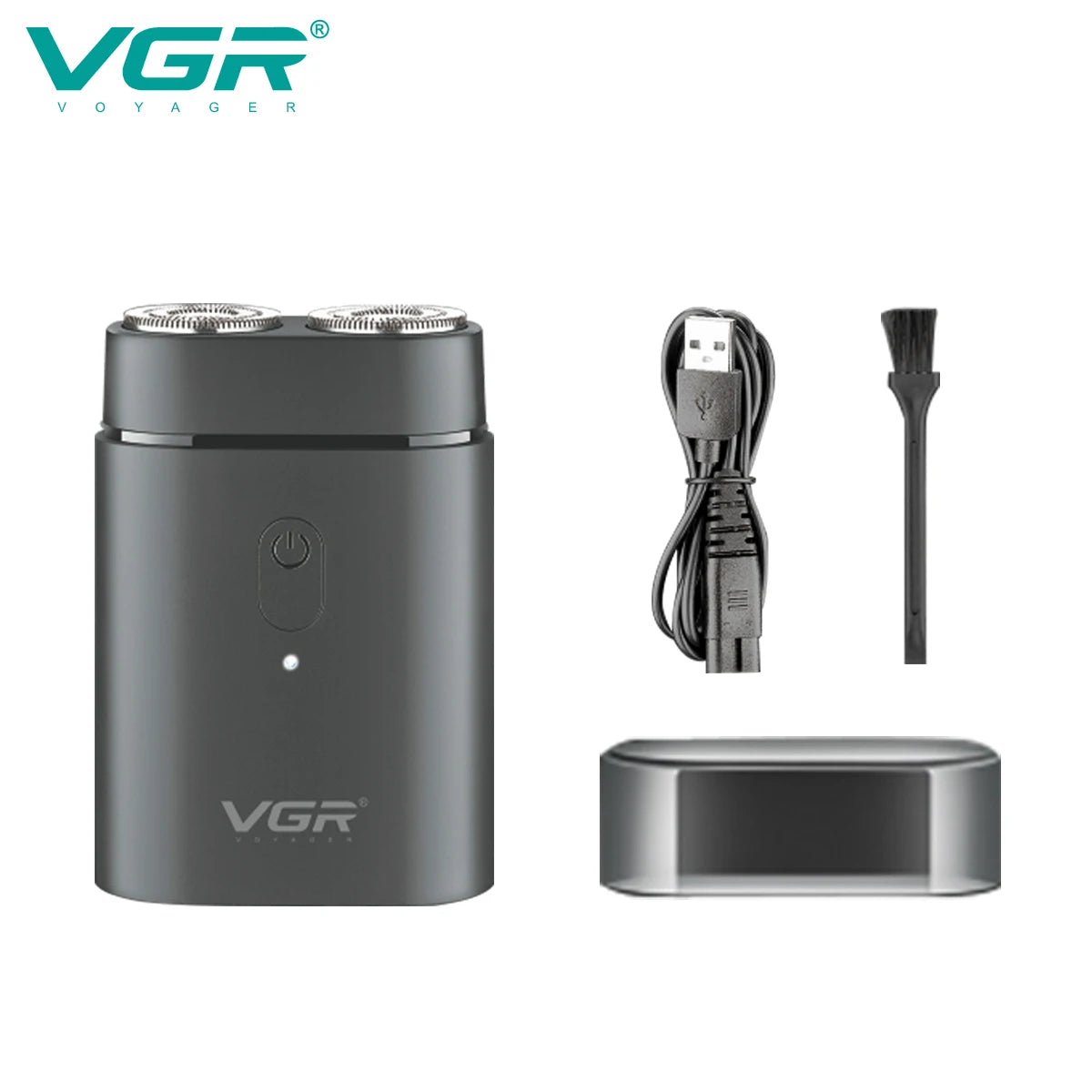 VGR Convenient Home Shaver Stainless Steel Double Blade Men's Shaver Intelligent Digital Display Washable Mini Shaver V-341 Peaceful Pleasures Health and Wellness V-341 usb