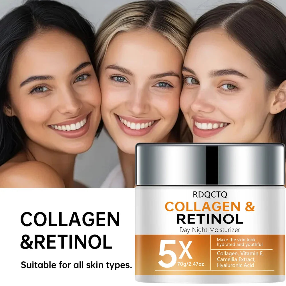 Retinol Collagen Day & Night Cream | Hyaluronic Acid + Vitamin E