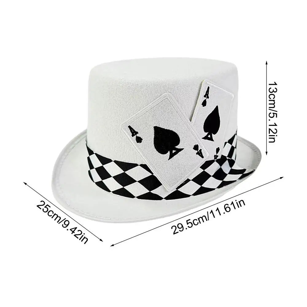 Magician Top Hat – Playing Card Felt Costume Hat | Halloween