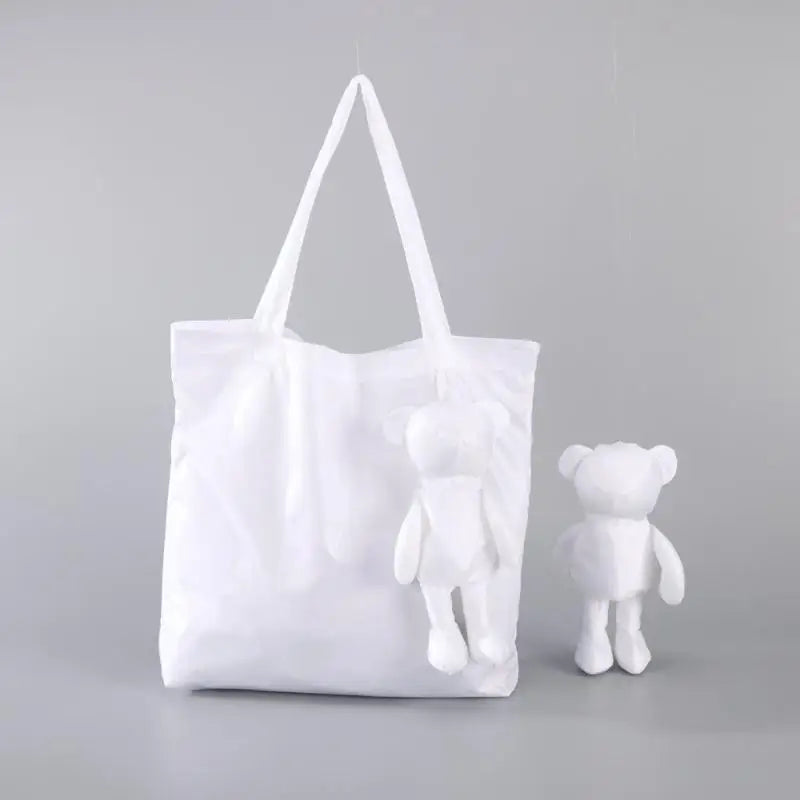 Cute Doll Foldable Tote Bag – Reusable Women's Shopping Bag