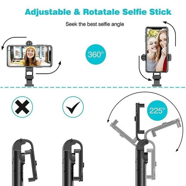Extendable Handheld Selfie Stick Tripod with Remote Shutter Self-timer Tripod Portable Mobile Phone Bracket Foldable Phone Stand Peaceful Pleasures Health and Wellness